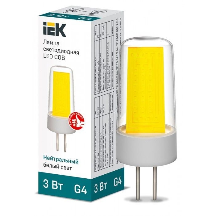 На фото: LED лампы и светильники lle-cob-3-230-40-g4 IEK (ИЭК) 