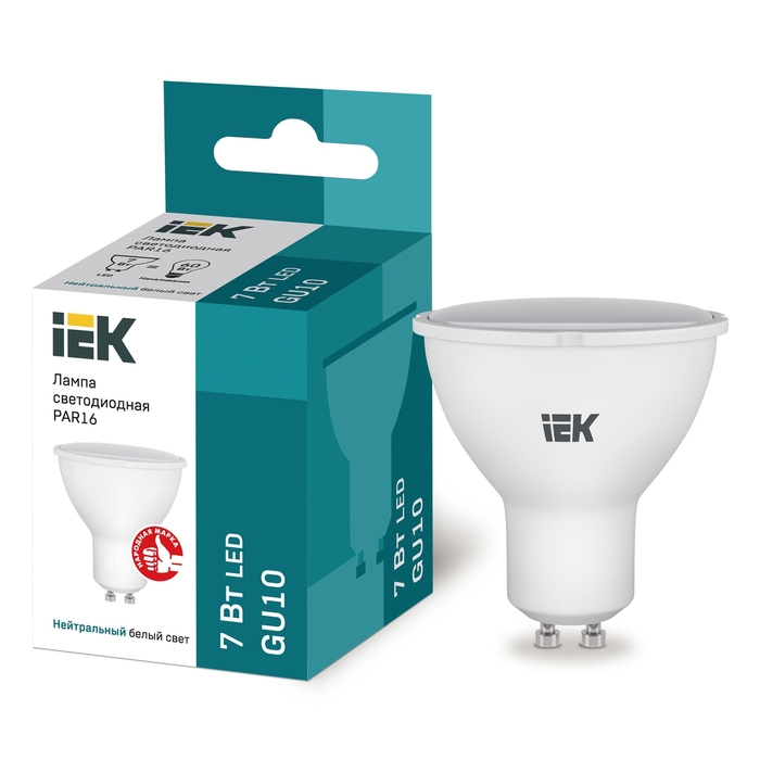 На фото: LED лампы и светильники lle-par16-7-230-40-gu10 IEK (ИЭК) 