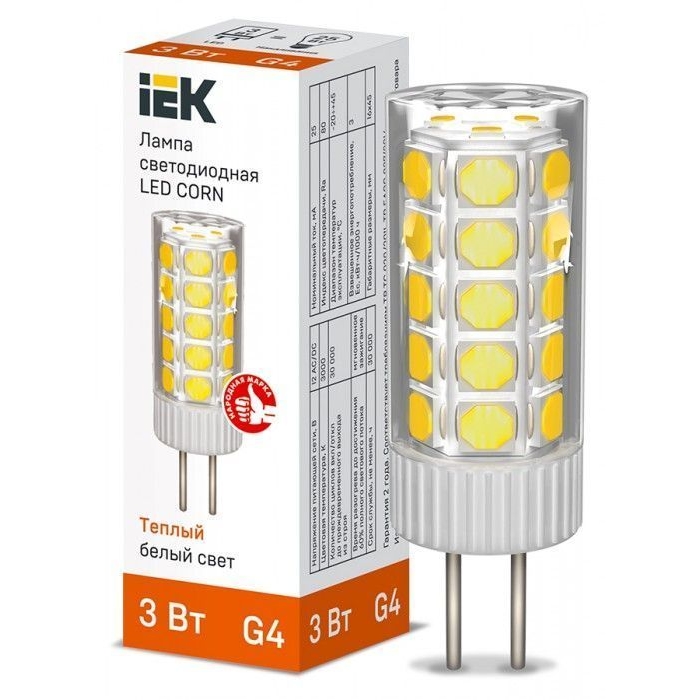 На фото: LED лампы и светильники lle-corn-3-012-30-g4 IEK (ИЭК) 