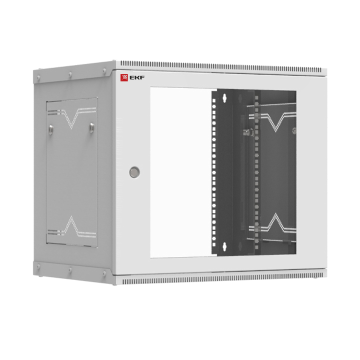 На фото: телекоммуникационный шкаф настенный штн-р 9u (600х450) стекло, astra серия ekf proxima ЭКФ (ЕКФ)