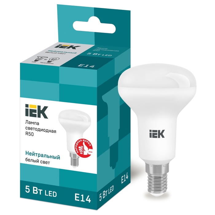 На фото: LED лампы и светильники lle-r50-5-230-40-e14 IEK (ИЭК) 