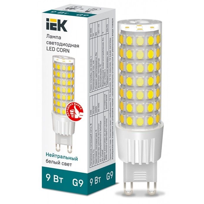 На фото: LED лампы и светильники lle-corn-9-230-40-g9 IEK (ИЭК) 