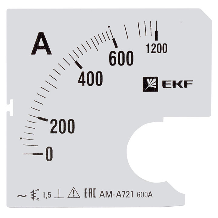 На фото: шкала сменная для a721 600/5а-1,5 ekf ЭКФ (ЕКФ)