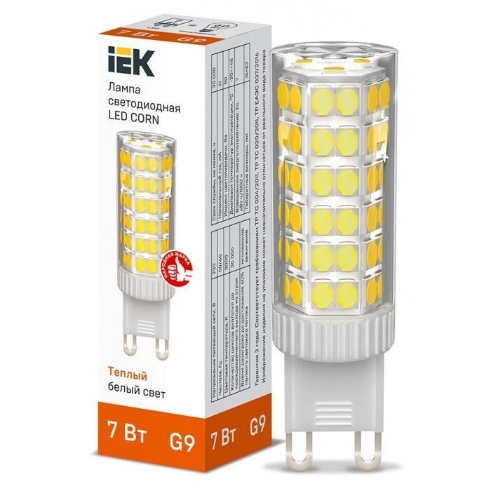 На фото: LED лампы и светильники lle-corn-7-230-30-g9 IEK (ИЭК) 