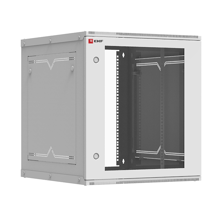На фото: телекоммуникационный шкаф настенный штн-р 12u (600х650) стекло, astra серия ekf proxima ЭКФ (ЕКФ)