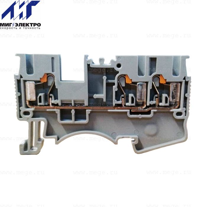 На фото: проходные пружинные клеммы ds2.5-tw-01p-11-00z(h) DEGSON (Дегсон) 