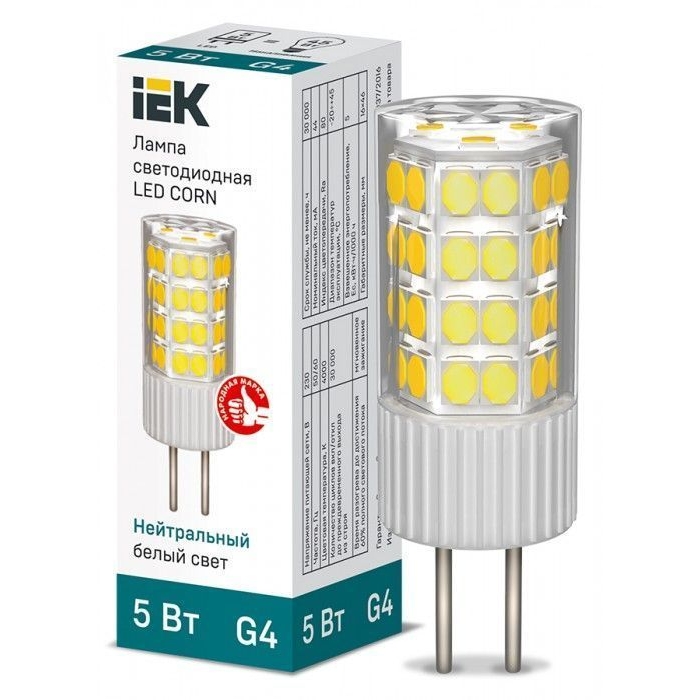 На фото: LED лампы и светильники lle-corn-5-230-40-g4 IEK (ИЭК) 