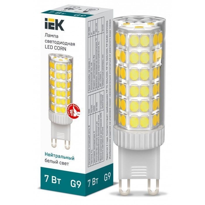 На фото: LED лампы и светильники lle-corn-7-230-40-g9 IEK (ИЭК) 