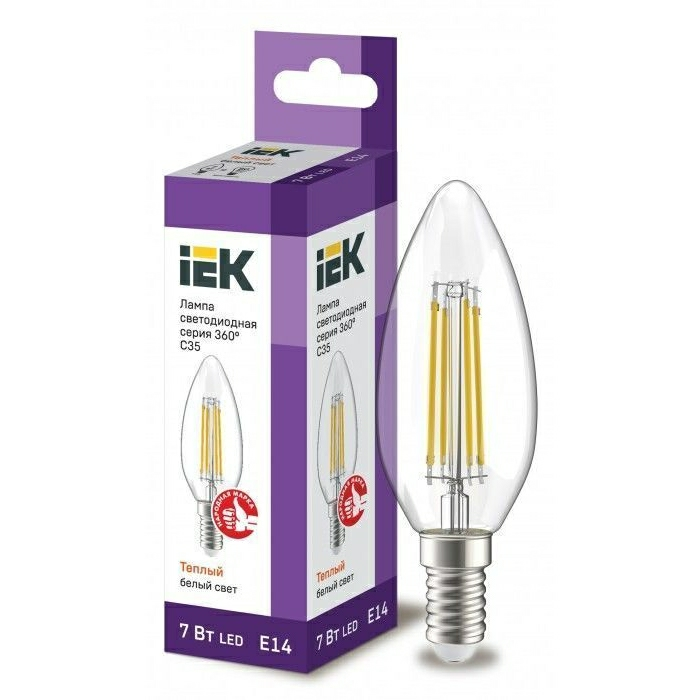 На фото: LED лампы и светильники llf-c35-7-230-30-e14-clg IEK (ИЭК) 