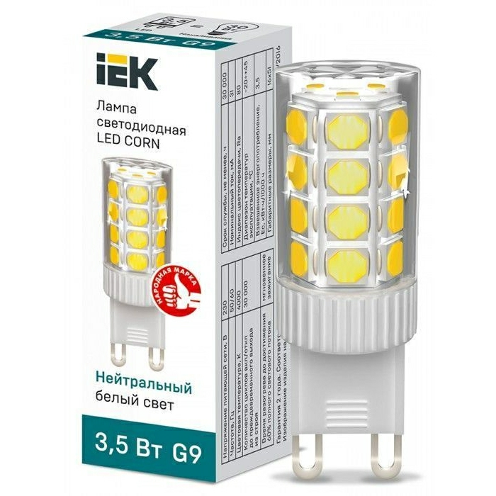 На фото: LED лампы и светильники lle-corn-4-230-40-g9 IEK (ИЭК) 